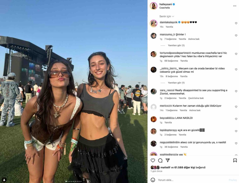 hailey eylul sani nin coachella paylasimi gundem oldu mumkunse hic degismesin